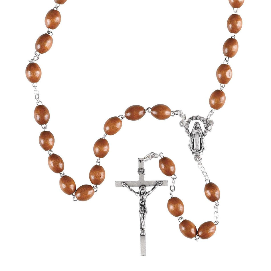 Rosary Round Natural Wood Bead 22L by Dicksons