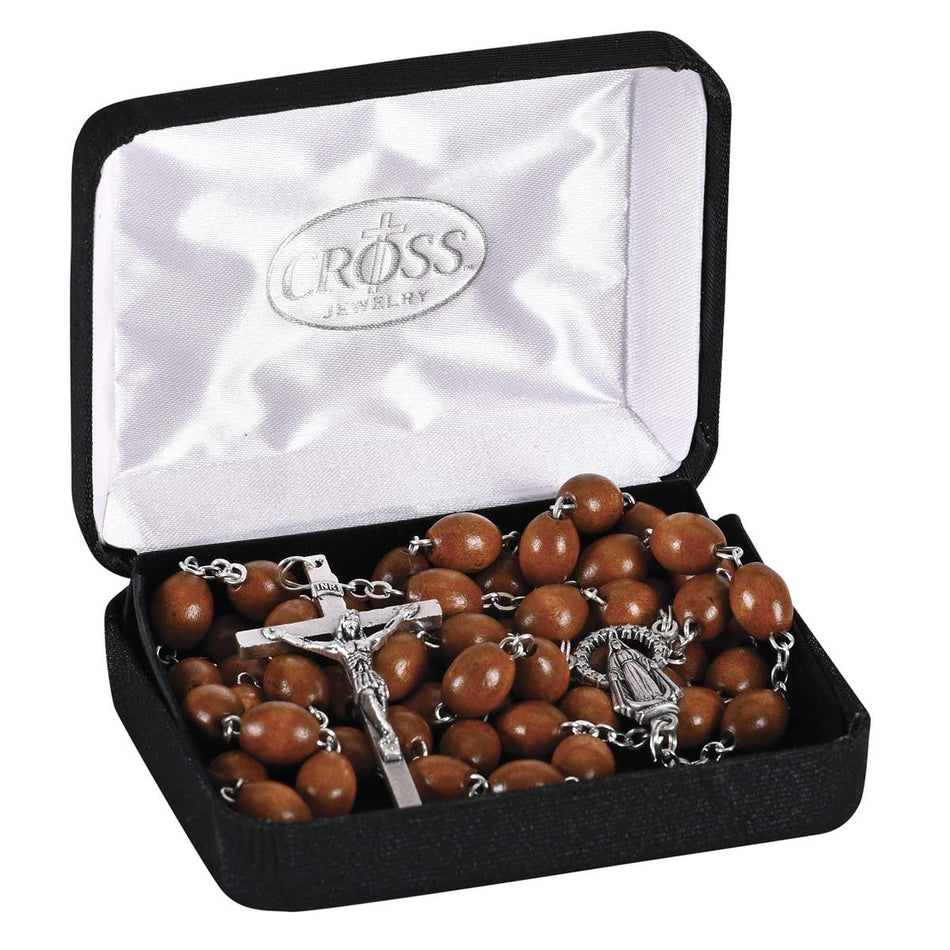 Rosary Round Natural Wood Bead 22L by Dicksons, product view 2