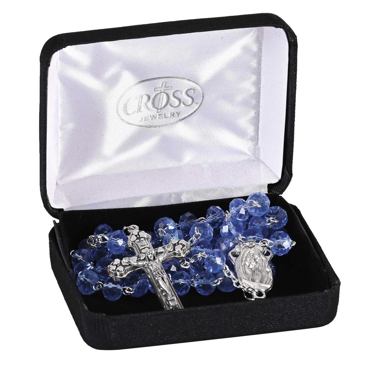 Rosary Blue Glass Aurora Borealis 20L by Dicksons, product view 2