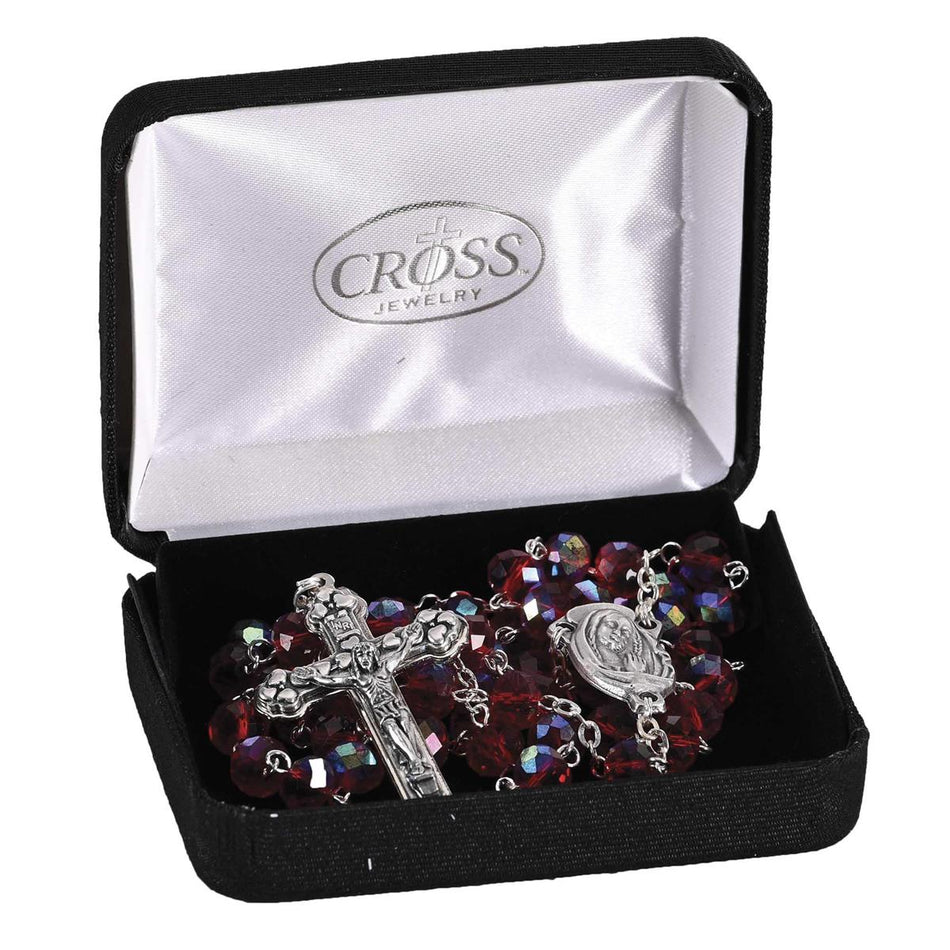Rosary Red Aurora Borealis Glass 20L by Dicksons, product view 2