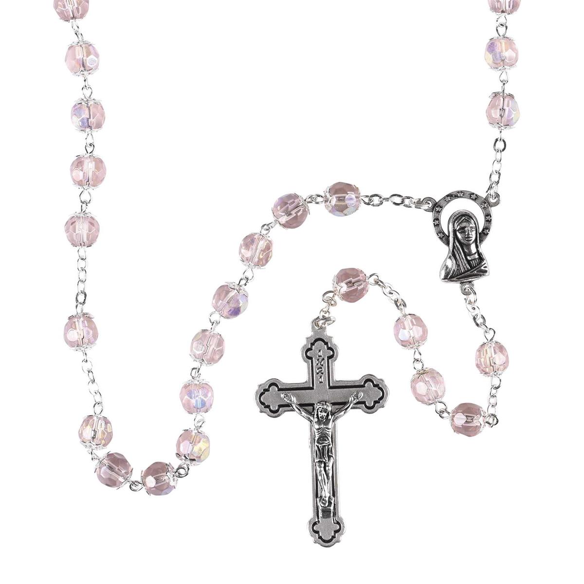 Rosary Pink Aurora Borealis Bead 21L by Dicksons