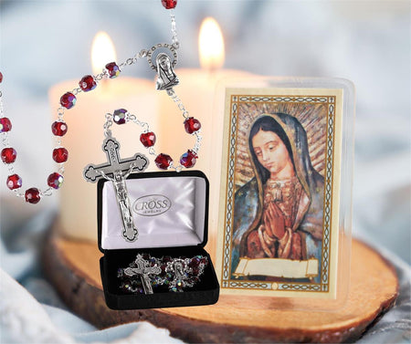 Rosary Red Aurora Borealis Bead 21L by Dicksons, product view 3