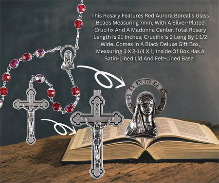 Rosary Red Aurora Borealis Bead 21L by Dicksons, product view 4