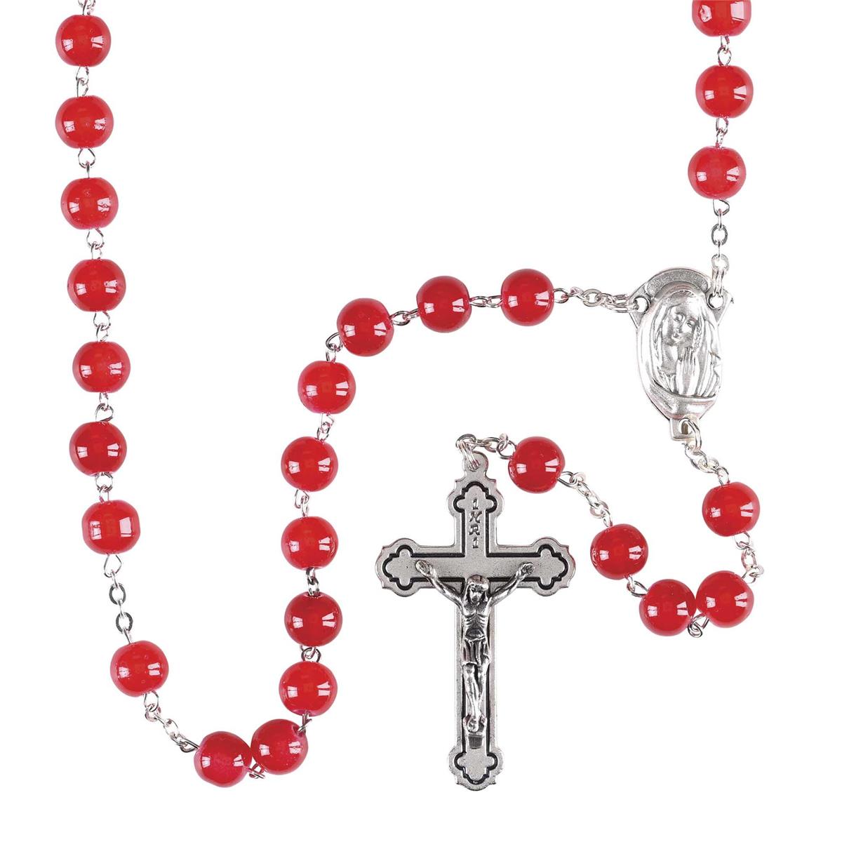 Rosary Red Glass Round Beads 20L by Dicksons
