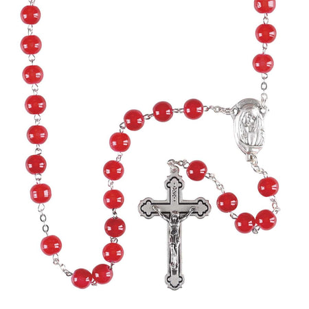 Rosary Red Glass Round Beads 20L by Dicksons