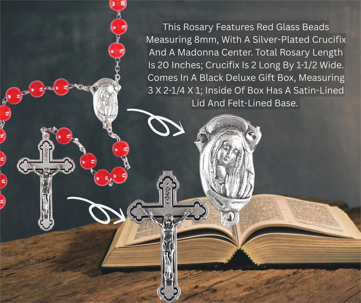 Rosary Red Glass Round Beads 20L by Dicksons, product view 5