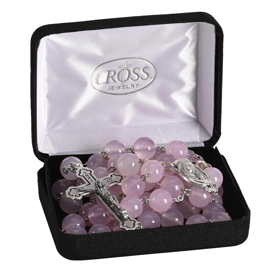 Rosary Pink Aurora Borealis Glass 24L by Dicksons, product view 2