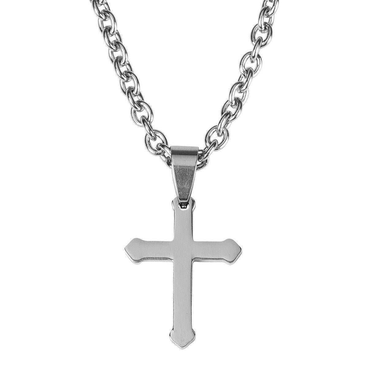 Necklace Bud Cross Stainless Steel (32-2946) by Dicksons