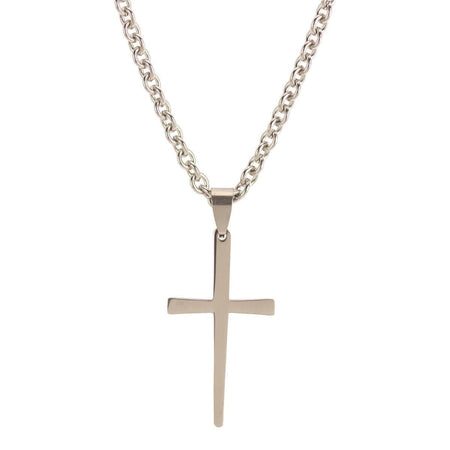 Necklace taper Nail Cross Silver Plated Stainless Steel 18" by Dicksons