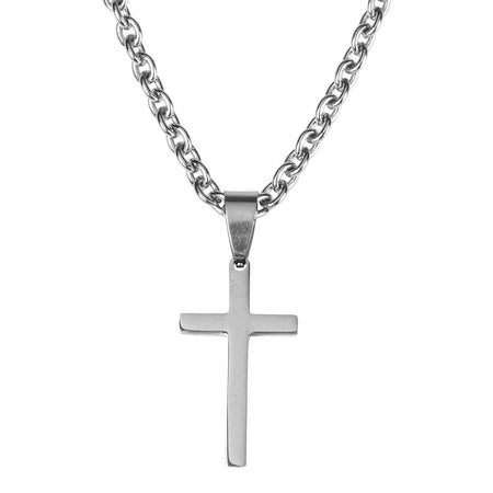 Necklace 1st Communion Box Cross 1.125" Stainless Steel-18" by Dicksons