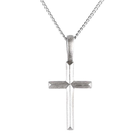 Necklace Pewter Bevel Cross by Dicksons