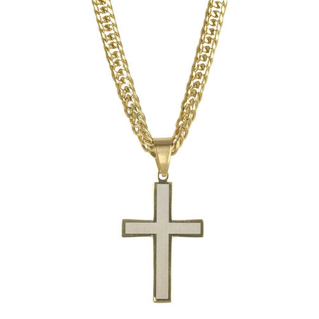 Necklace mog Stainless Steel 2TONE 1" Box Cr-24"ch by Dicksons