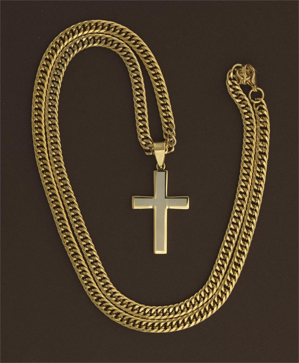 Necklace mog Stainless Steel 2TONE 1" Box Cr-24"ch by Dicksons, product view 2