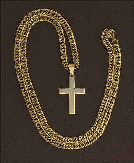 Necklace mog Stainless Steel 2TONE 1" Box Cr-24"ch by Dicksons, product view 2