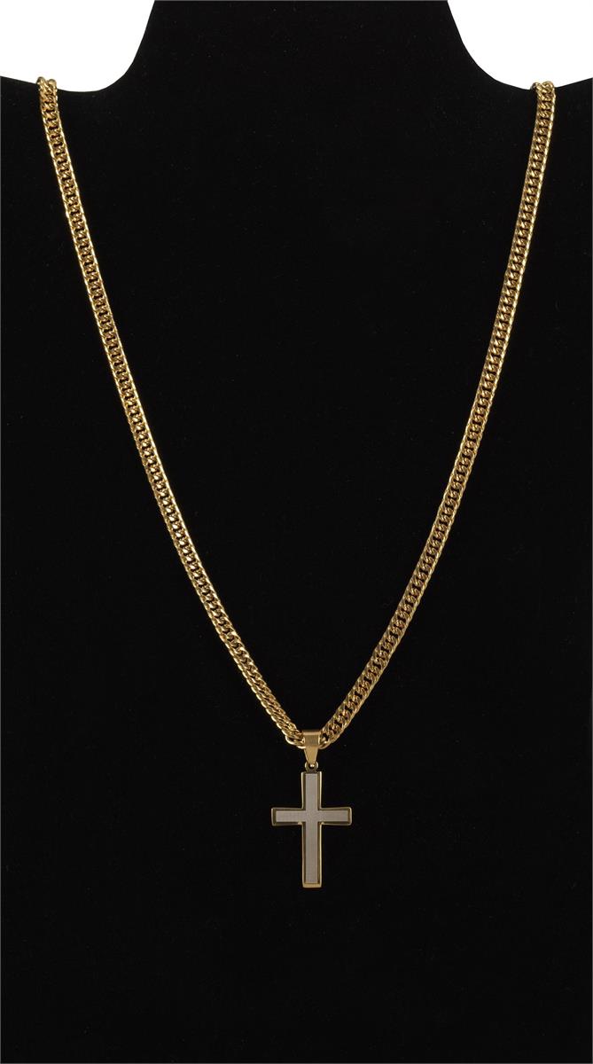 Necklace mog Stainless Steel 2TONE 1" Box Cr-24"ch by Dicksons, product view 3