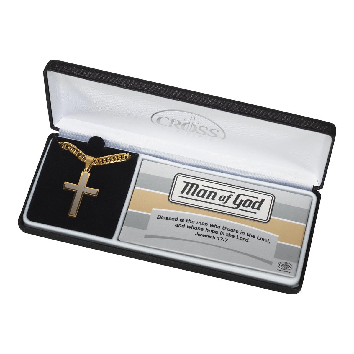 Necklace mog Stainless Steel 2TONE 1" Box Cr-24"ch by Dicksons, product view 4