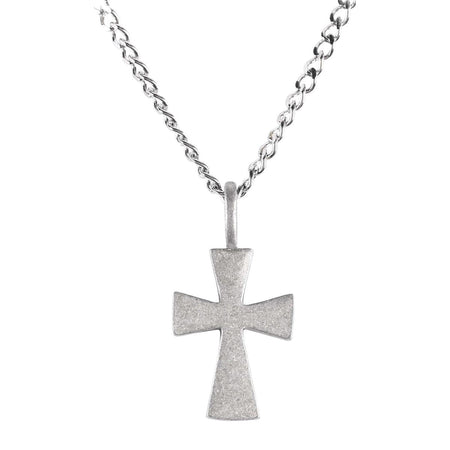 Necklace md Flare Cross Satin Pewter-dbx by Dicksons