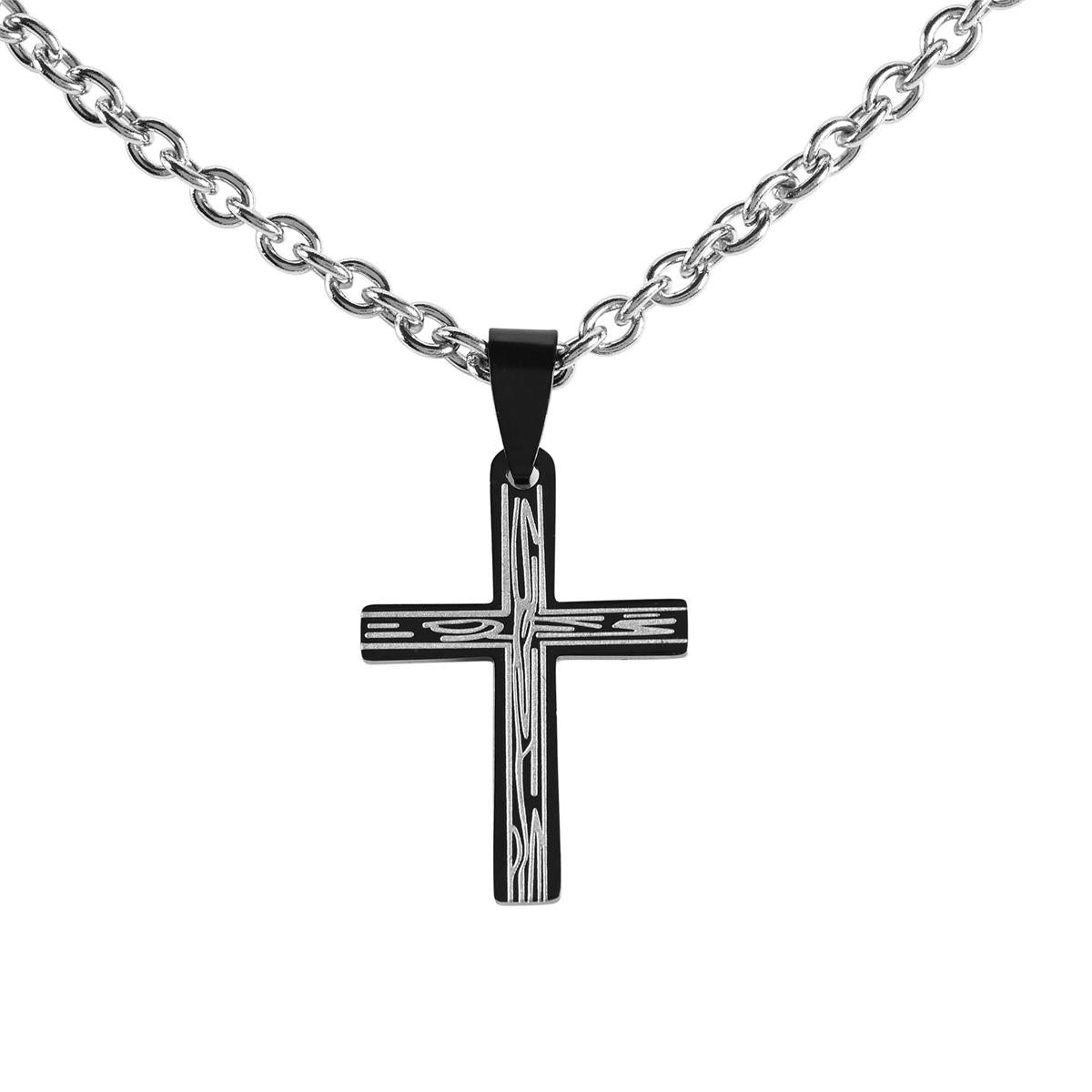 Necklace Grain Cross Stainless Steel by Dicksons