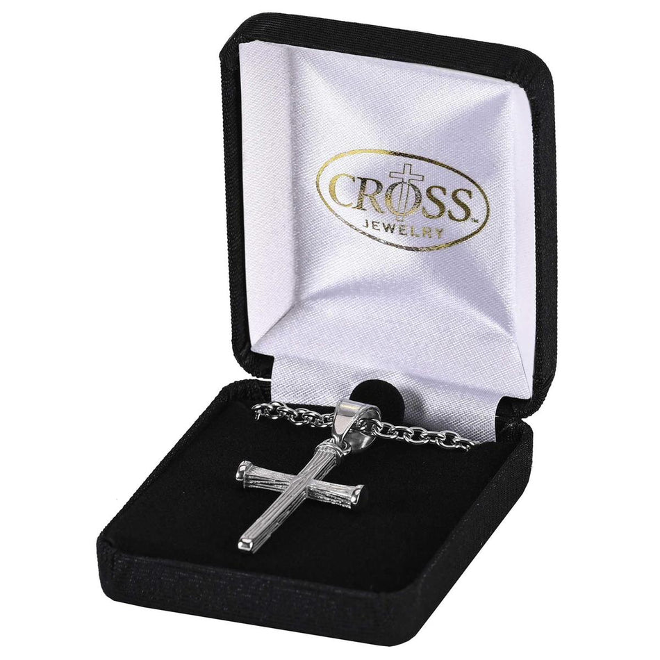 Necklace Stainless Steel Nail Cross-24"ch by Dicksons, product view 2