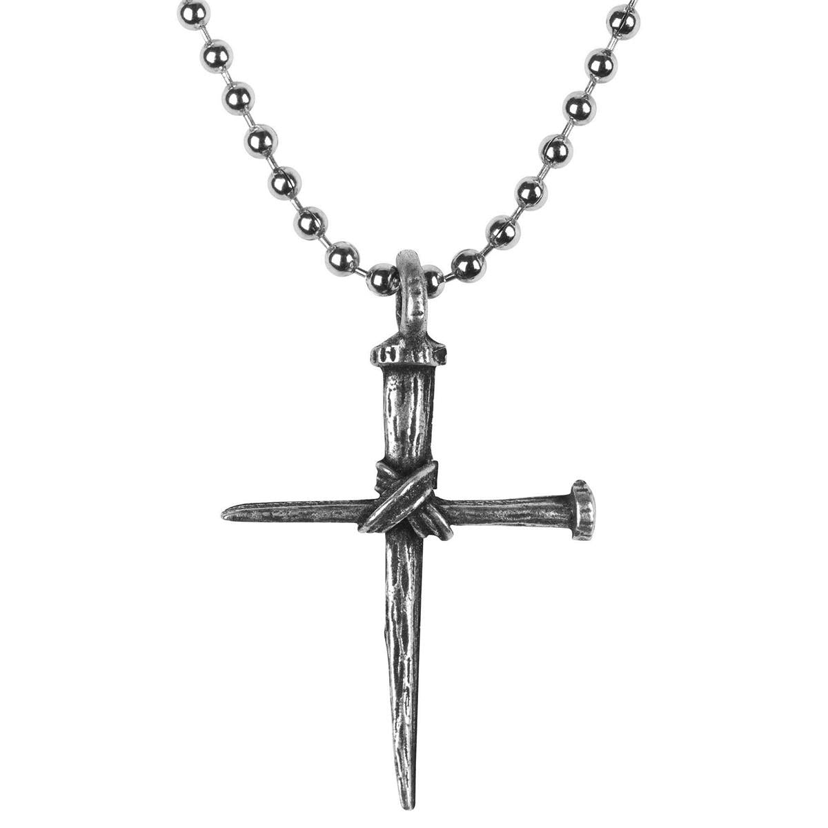 Necklace Med Nail Cross/wire Pwt 1.25" 21" Chn by Dicksons