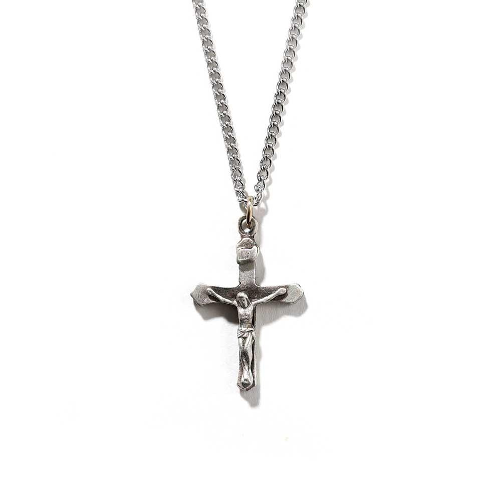 Necklace Small Pewter Flare Crucifix-18" by Dicksons