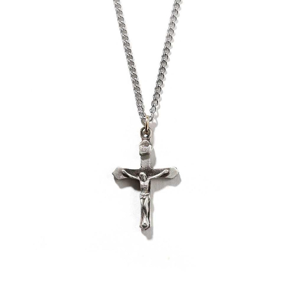 Necklace Small Pewter Flare Crucifix-18" by Dicksons
