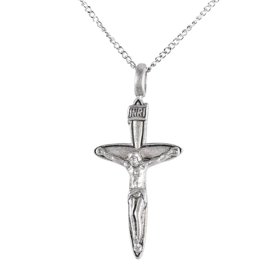 Necklace Small Pewter Vtip Crucifix-18" by Dicksons