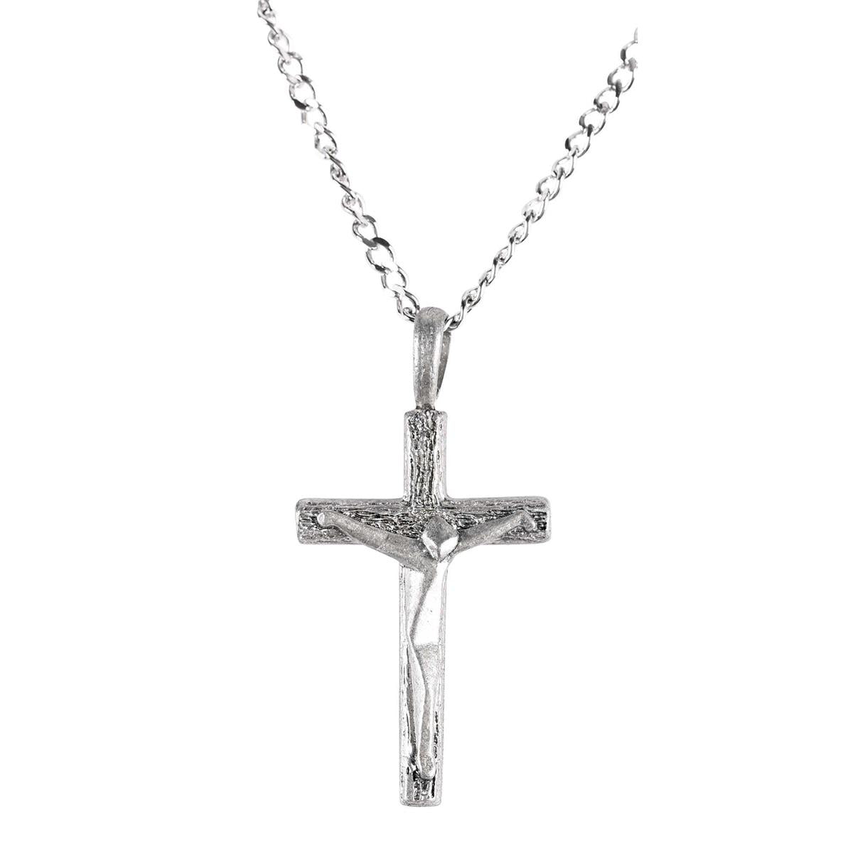 Necklace Large Pewter Modern Crucifix-21" by Dicksons
