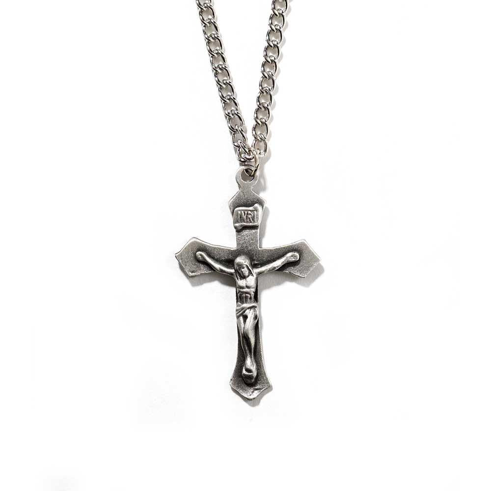 Necklace Large Pewter Flare Crucifix-21" by Dicksons