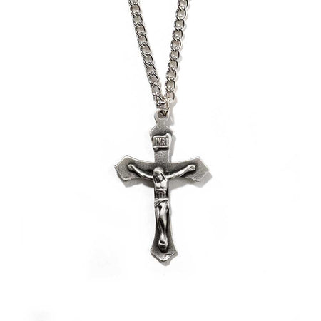 Necklace Large Pewter Flare Crucifix-21" by Dicksons
