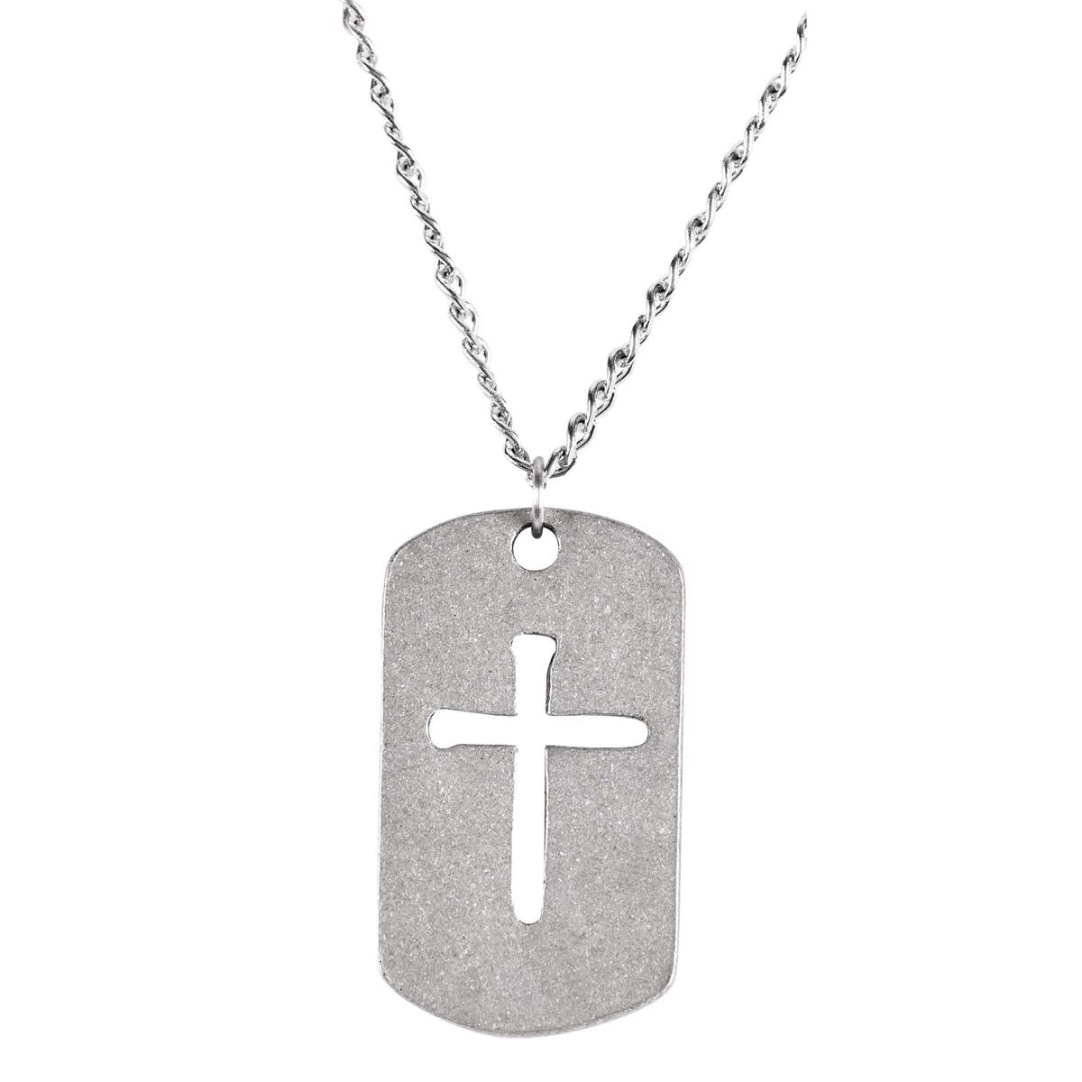Necklace dogtag/nail Cross Pwt Dbx by Dicksons