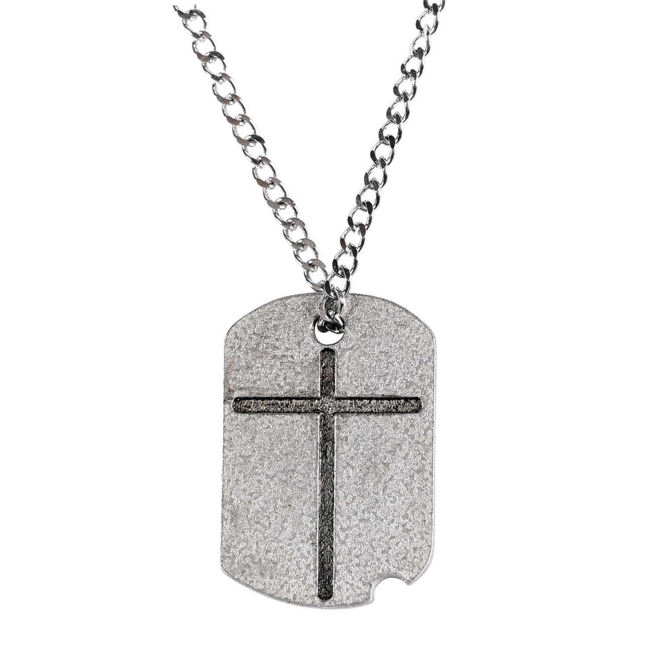 Necklace Dogtag with Cross Josh.1:9 by Dicksons