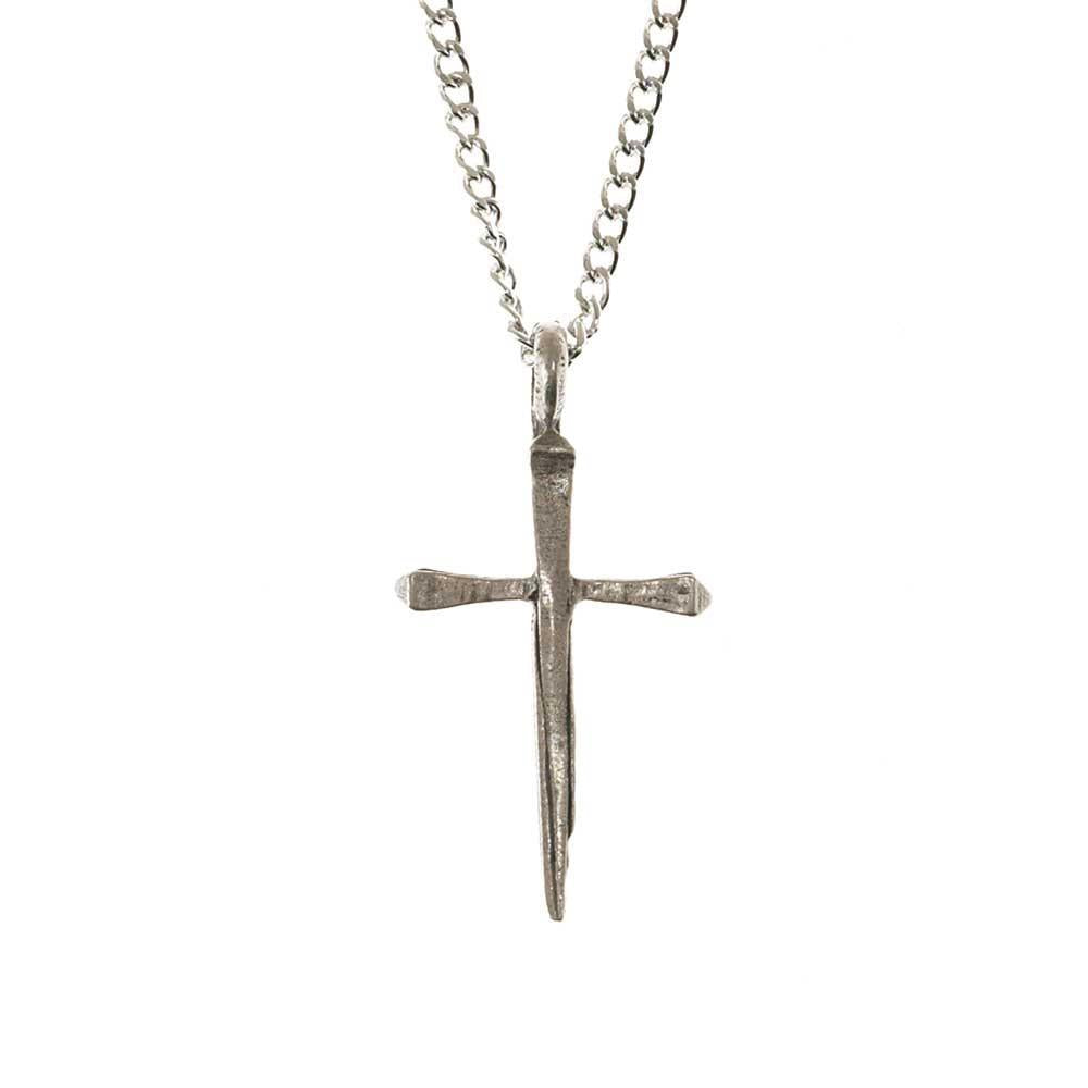 Necklace pwt Nail Cross-24"ch Dbox by Dicksons