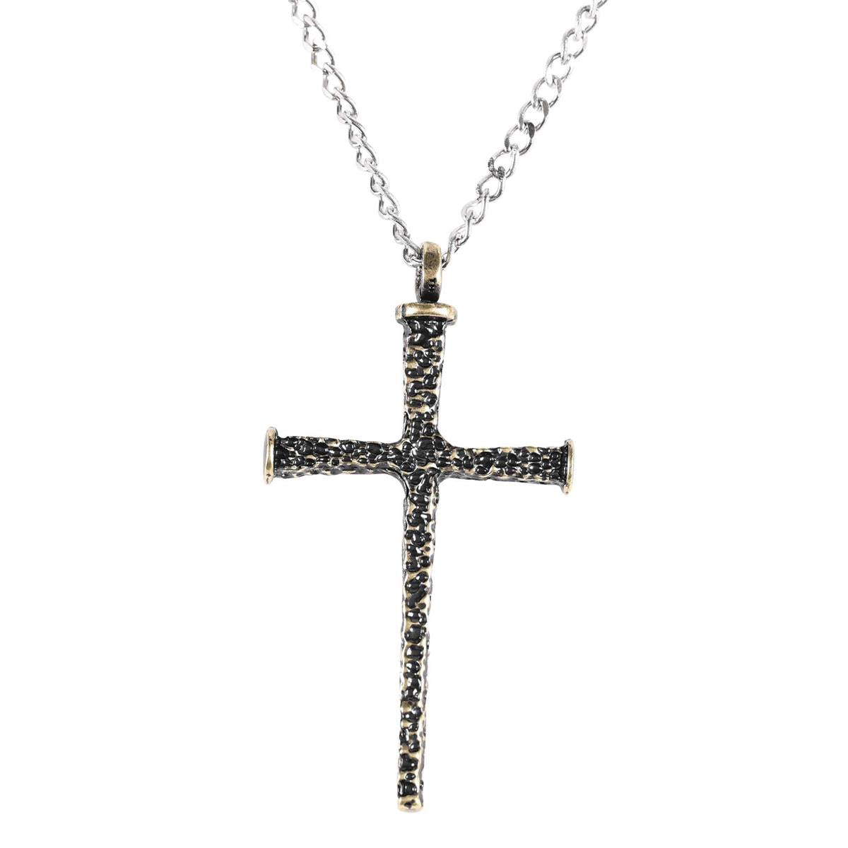 Necklace pewter Ox Large Nail Cross-24"ch by Dicksons
