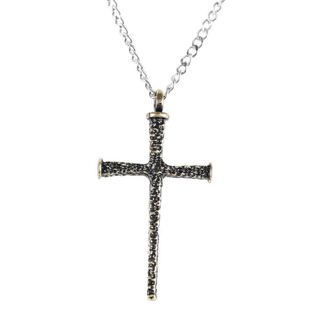 Necklace pewter Ox Large Nail Cross-24"ch by Dicksons