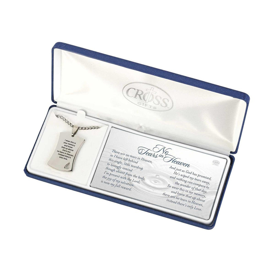 Necklace Dogtag No Tears Stainless 24in by Dicksons