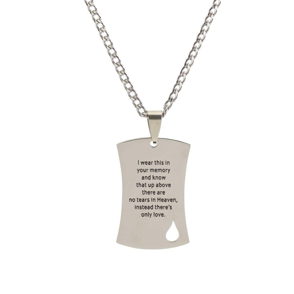 Necklace Dogtag No Tears Stainless 24in by Dicksons, product view 2
