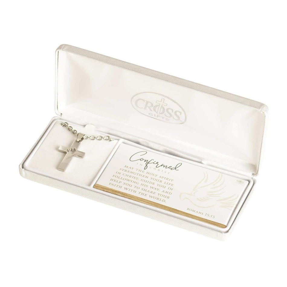 Necklace Mens Confirmation Dove On Cross by Dicksons