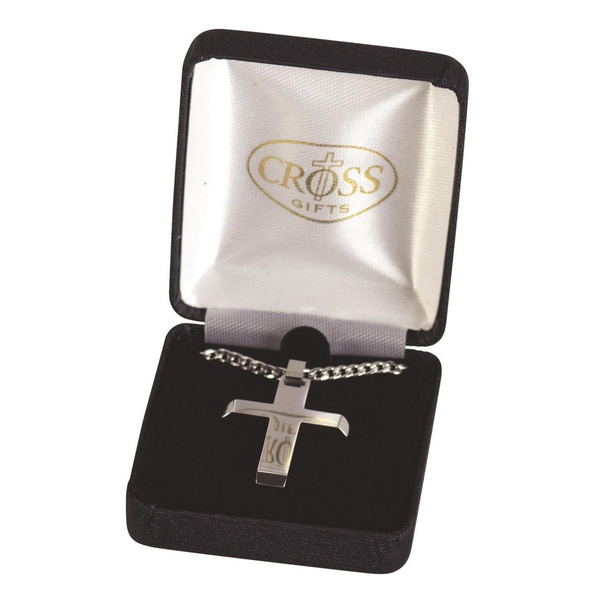 Necklace Stainless Steel Slant Cross by Dicksons