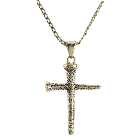Necklace GoldPlated Large Nail Cross by Dicksons