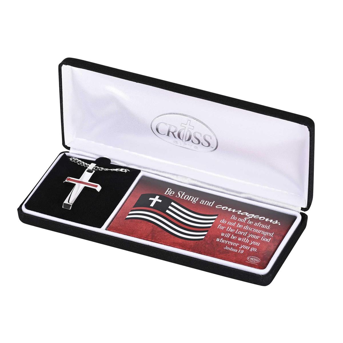 Necklace Josh.1:9 Firefighter Cross by Dicksons