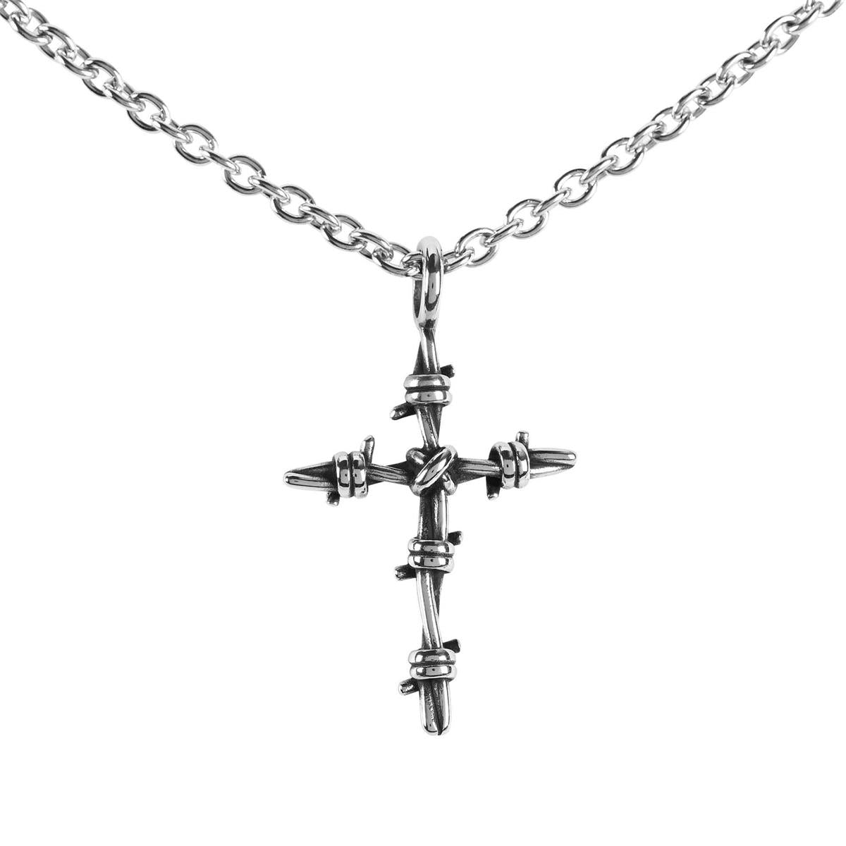 Necklace Antiqued Barbed-Wire Cross by Dicksons