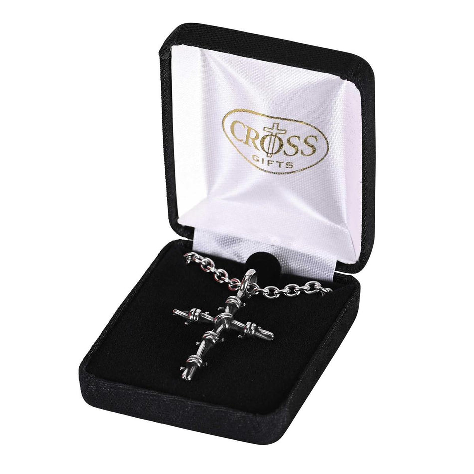 Necklace Antiqued Barbed-Wire Cross by Dicksons, product view 2