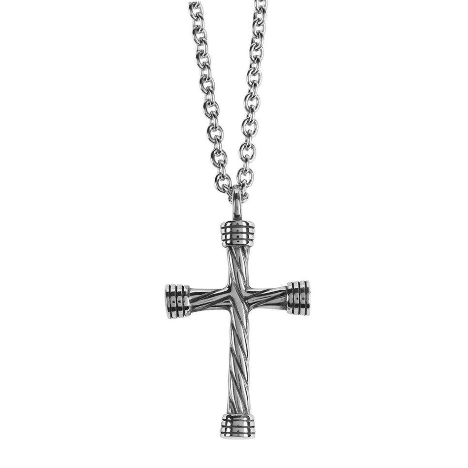 Necklace Antique Rope Cross 24Inch by Dicksons