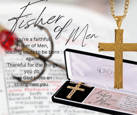 Necklace Fisher Of Men Cross 24L by Dicksons, product view 3