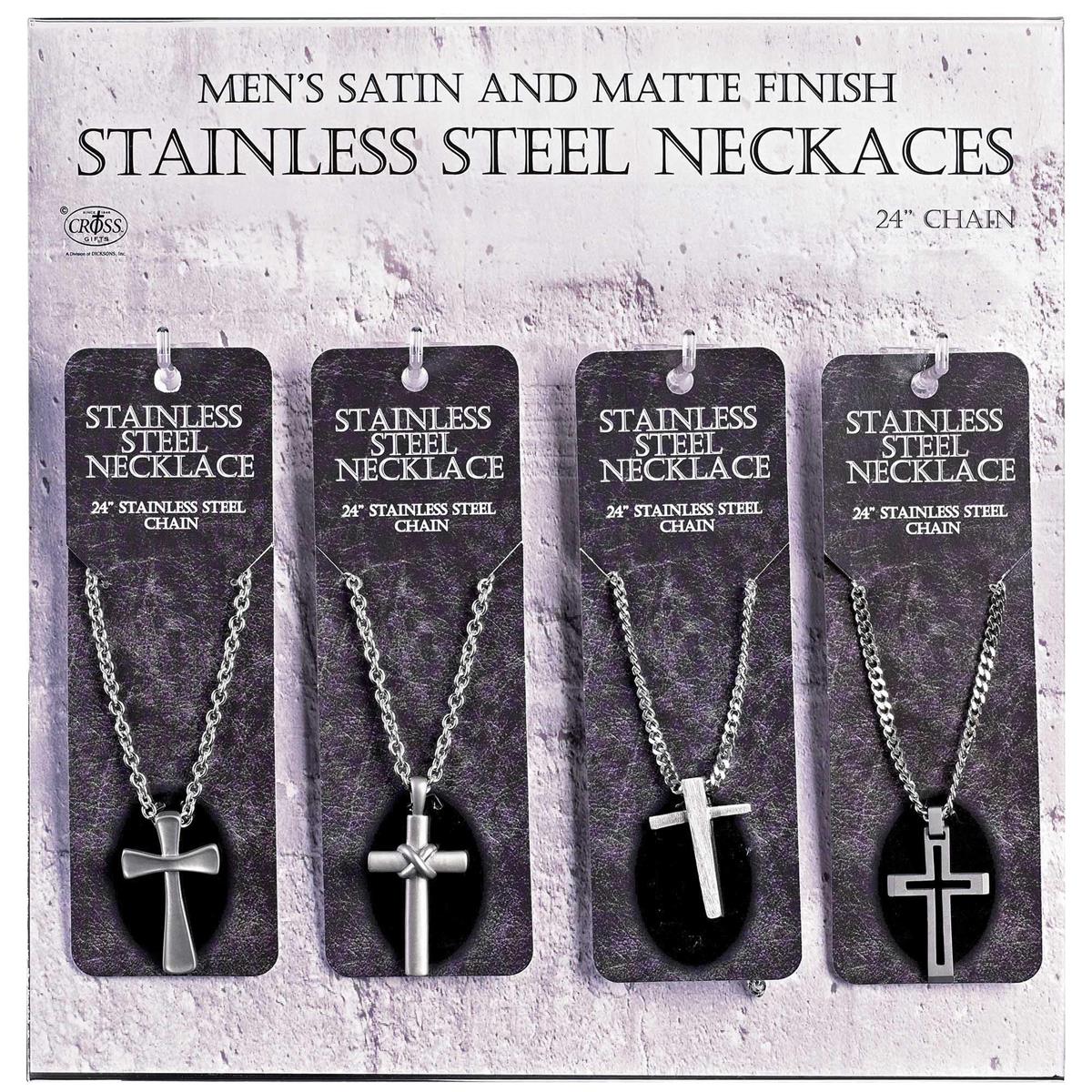 Board/Assortment Necklaces Steel Crosses by Dicksons