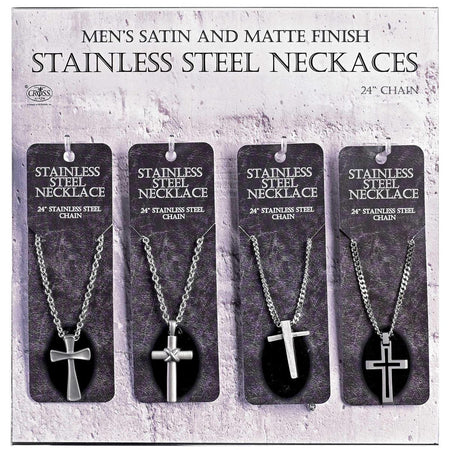Board/Assortment Necklaces Steel Crosses by Dicksons