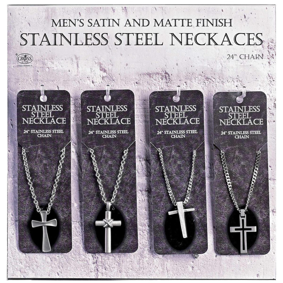 Board/Assortment Necklaces Steel Crosses by Dicksons