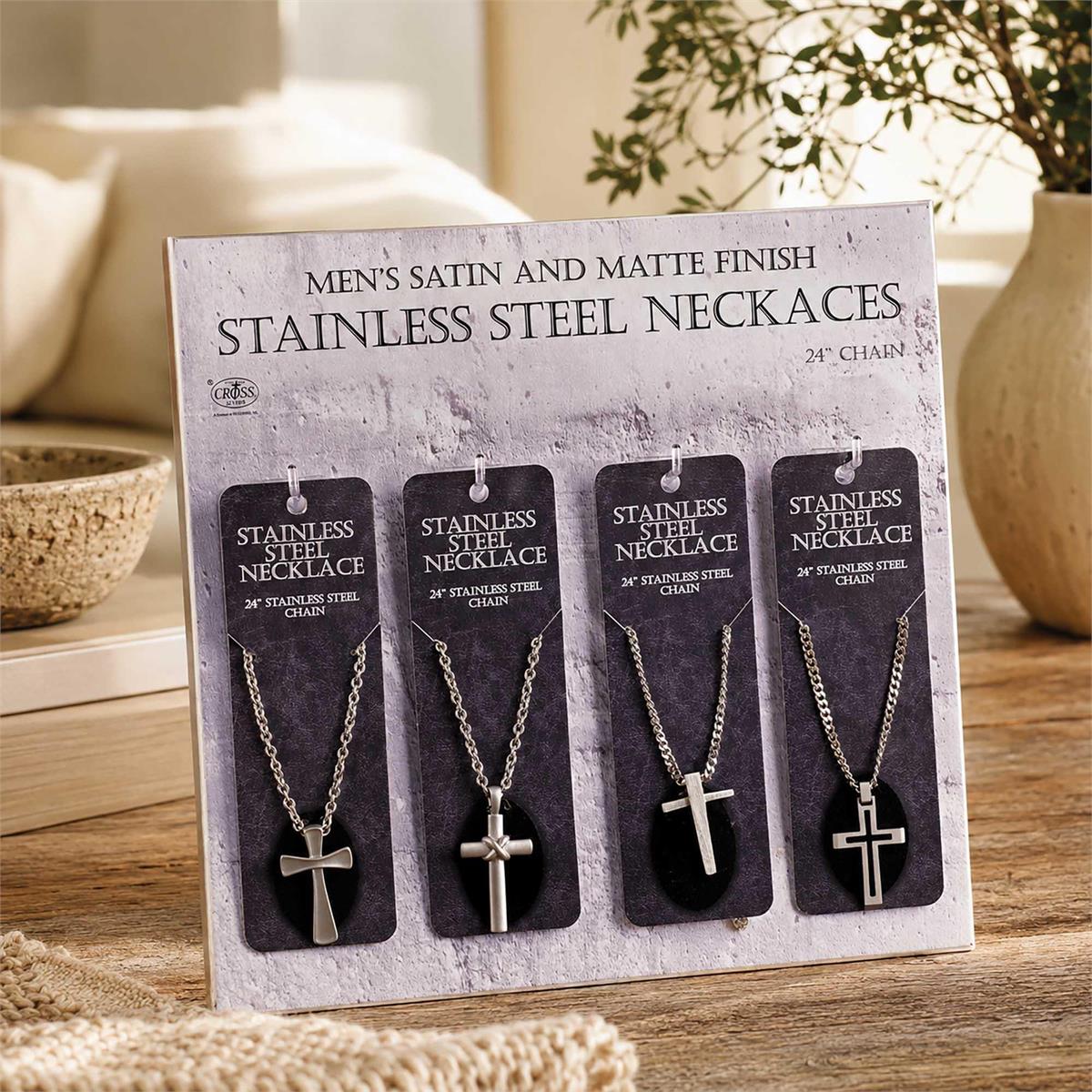 Board/Assortment Necklaces Steel Crosses by Dicksons, product view 2