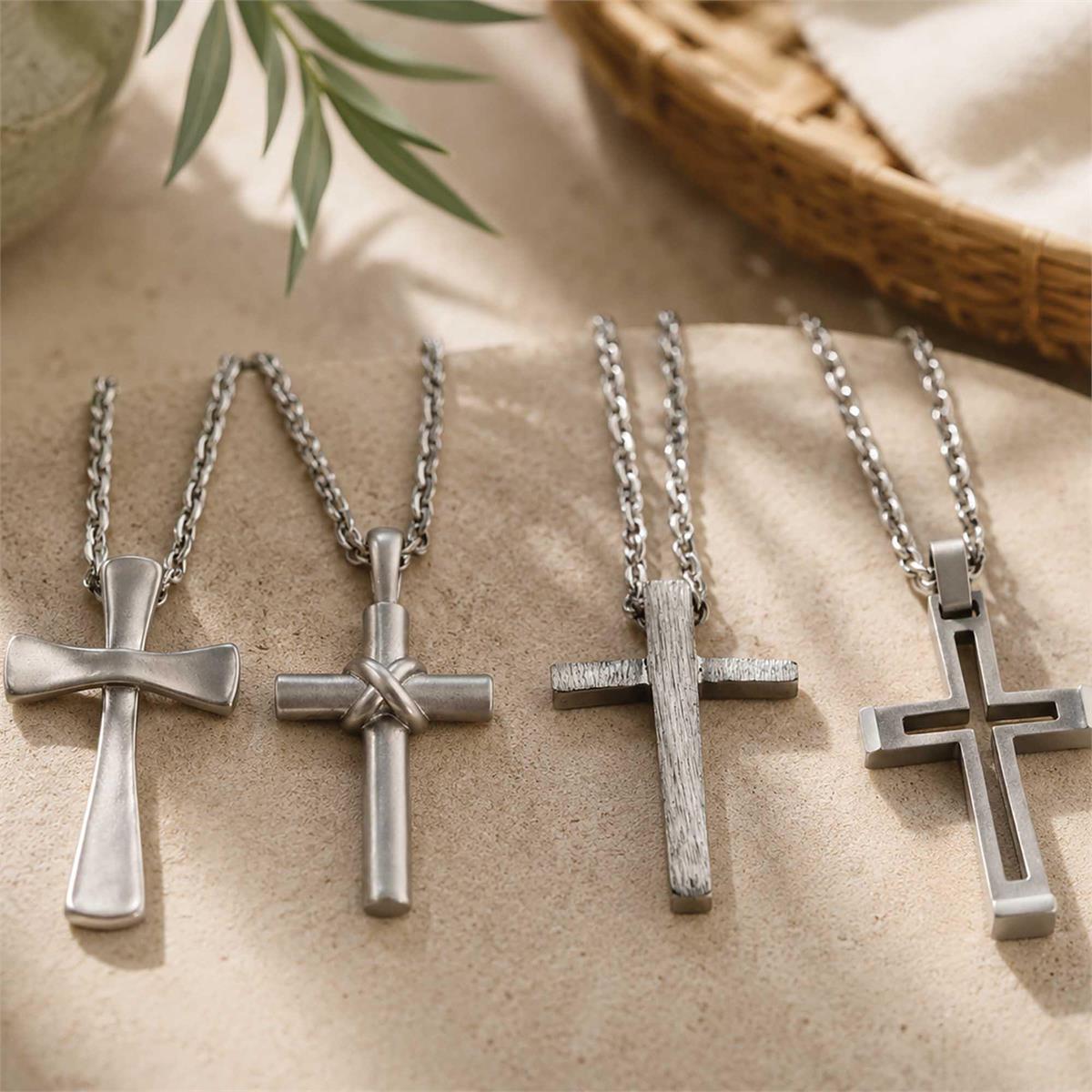 Board/Assortment Necklaces Steel Crosses by Dicksons, product view 4